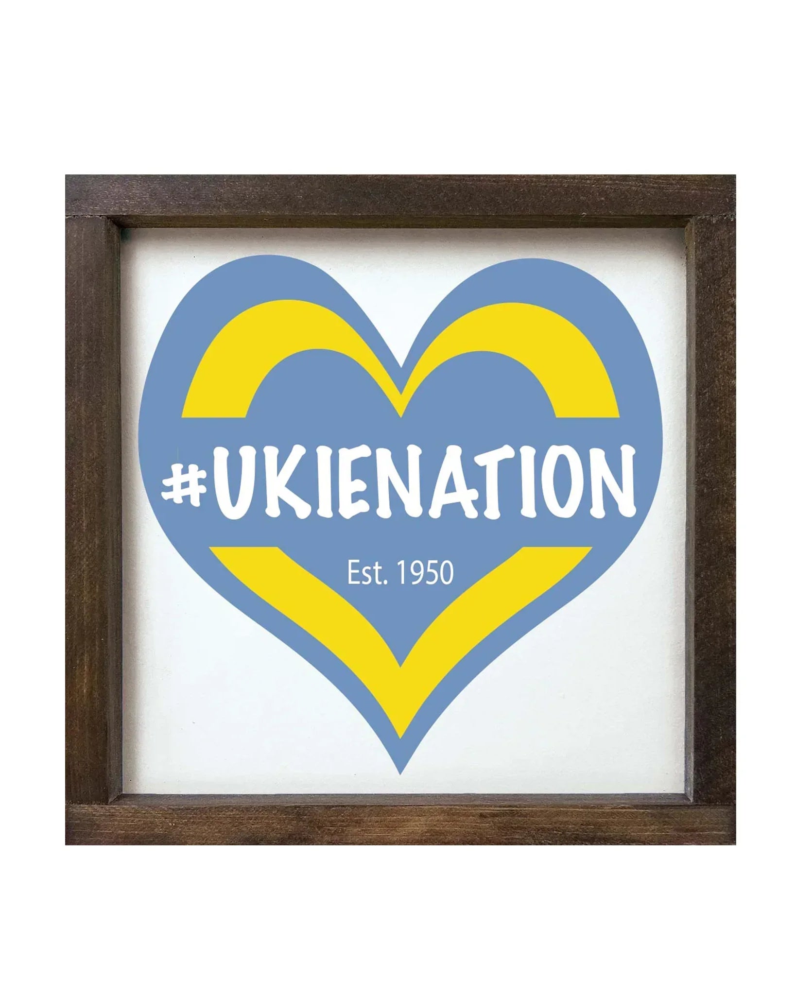 Philadelphia Ukrainian Nationals Layered Heart Wood Sign - 12"x12" Walnut Stain Wall Art & Signs