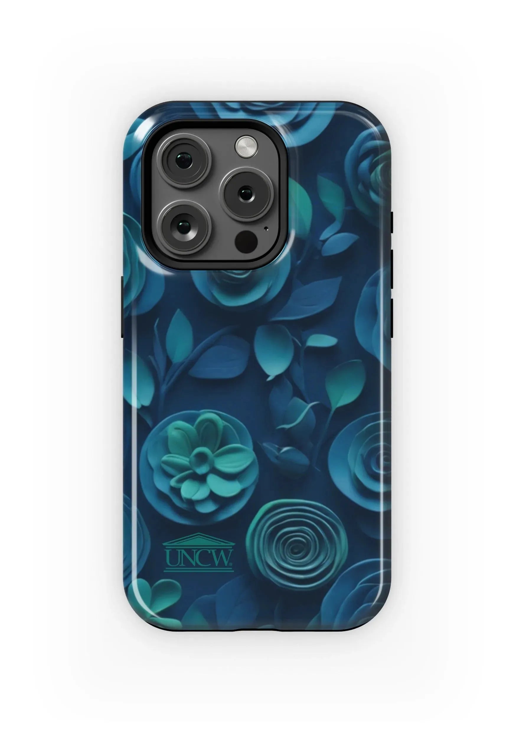 UNC Wilmington iPhone 15, 14, 13 Mobile Phone Case - 3D Floral Gloss Mobile Phone Cases