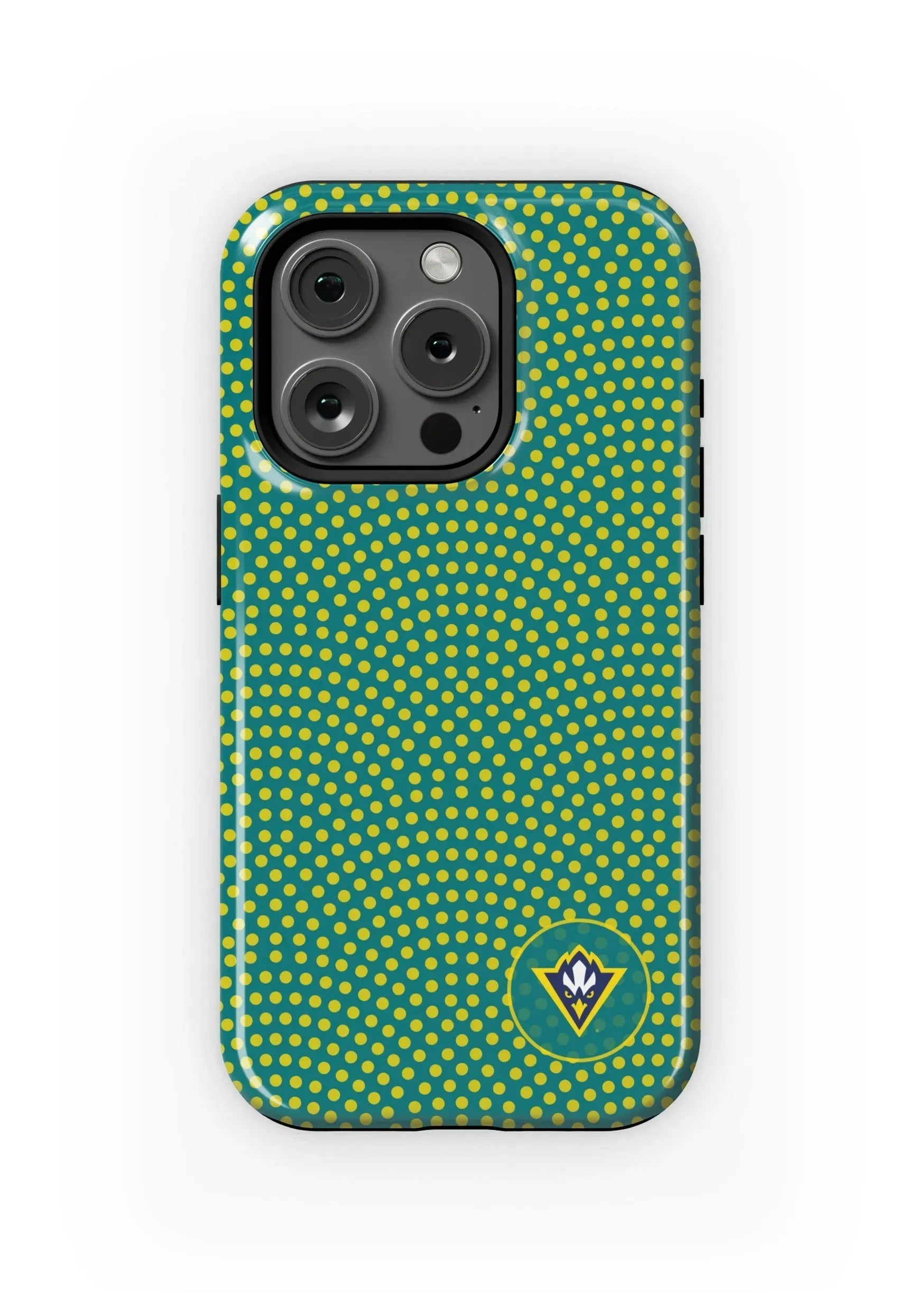 UNC Wilmington iPhone 15, 14, 13 Mobile Phone Case - Yellow Dots Gloss Mobile Phone Cases
