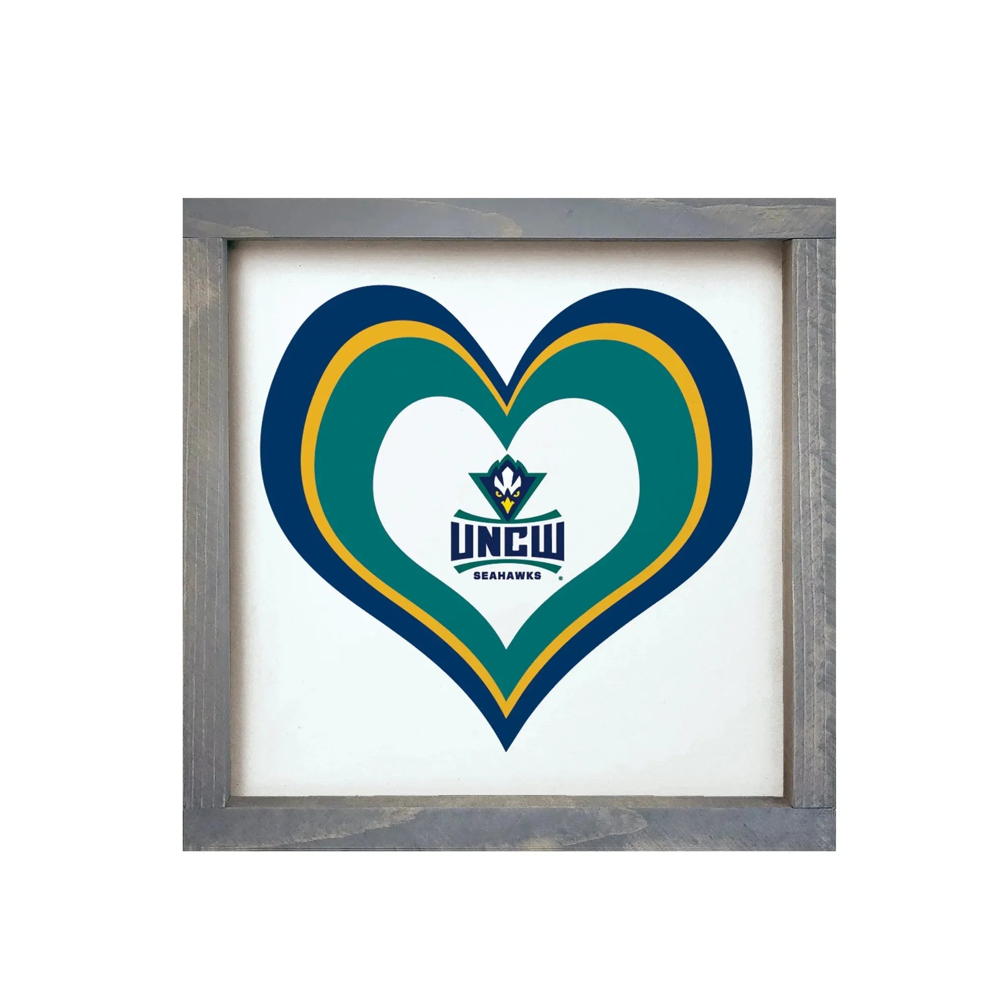 UNC Wilmington Sign - Layered Heart "12"x12" Wall Art & Signs