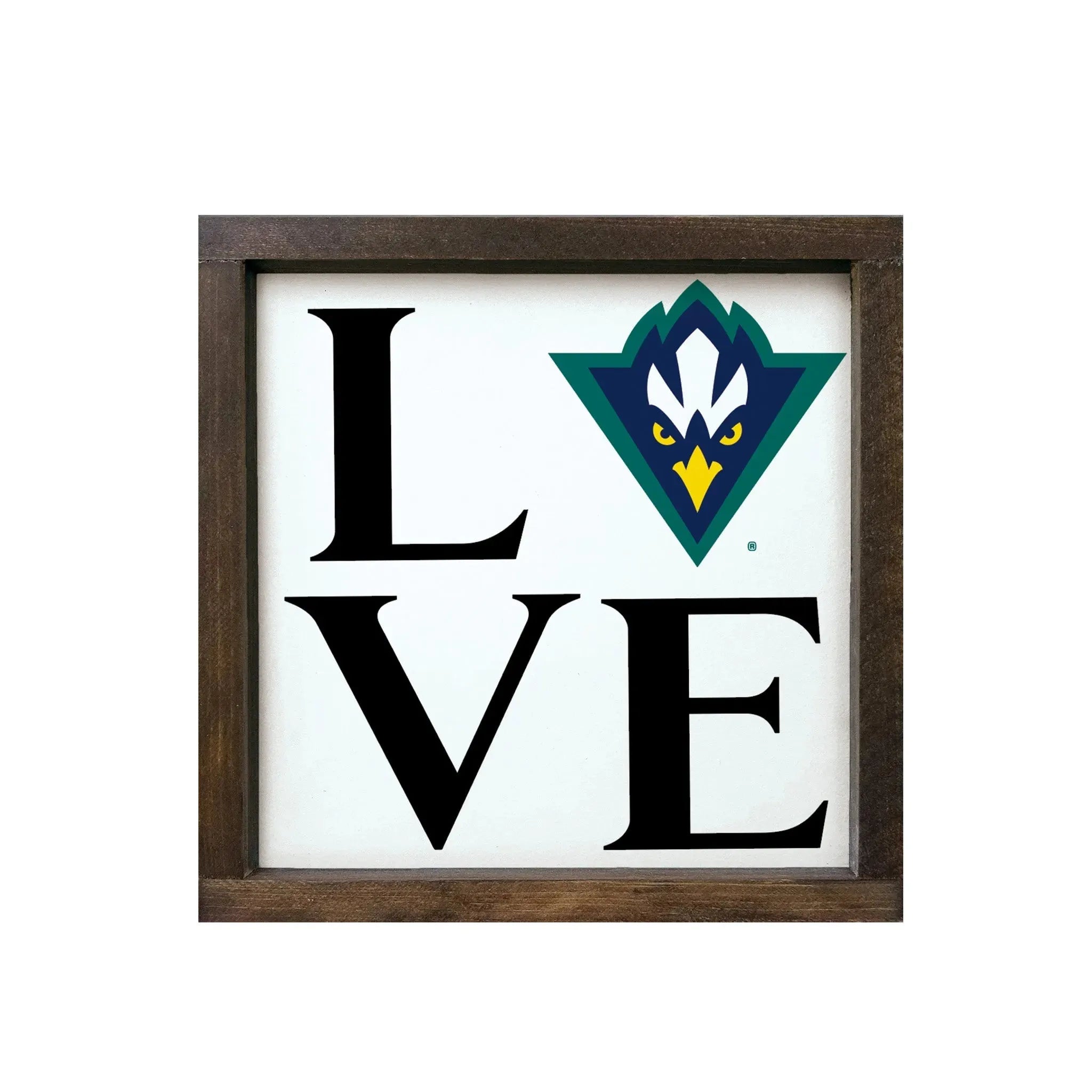 UNC Wilmington Wood Sign "LOVE" - White 12"x12" Wall Art & Signs
