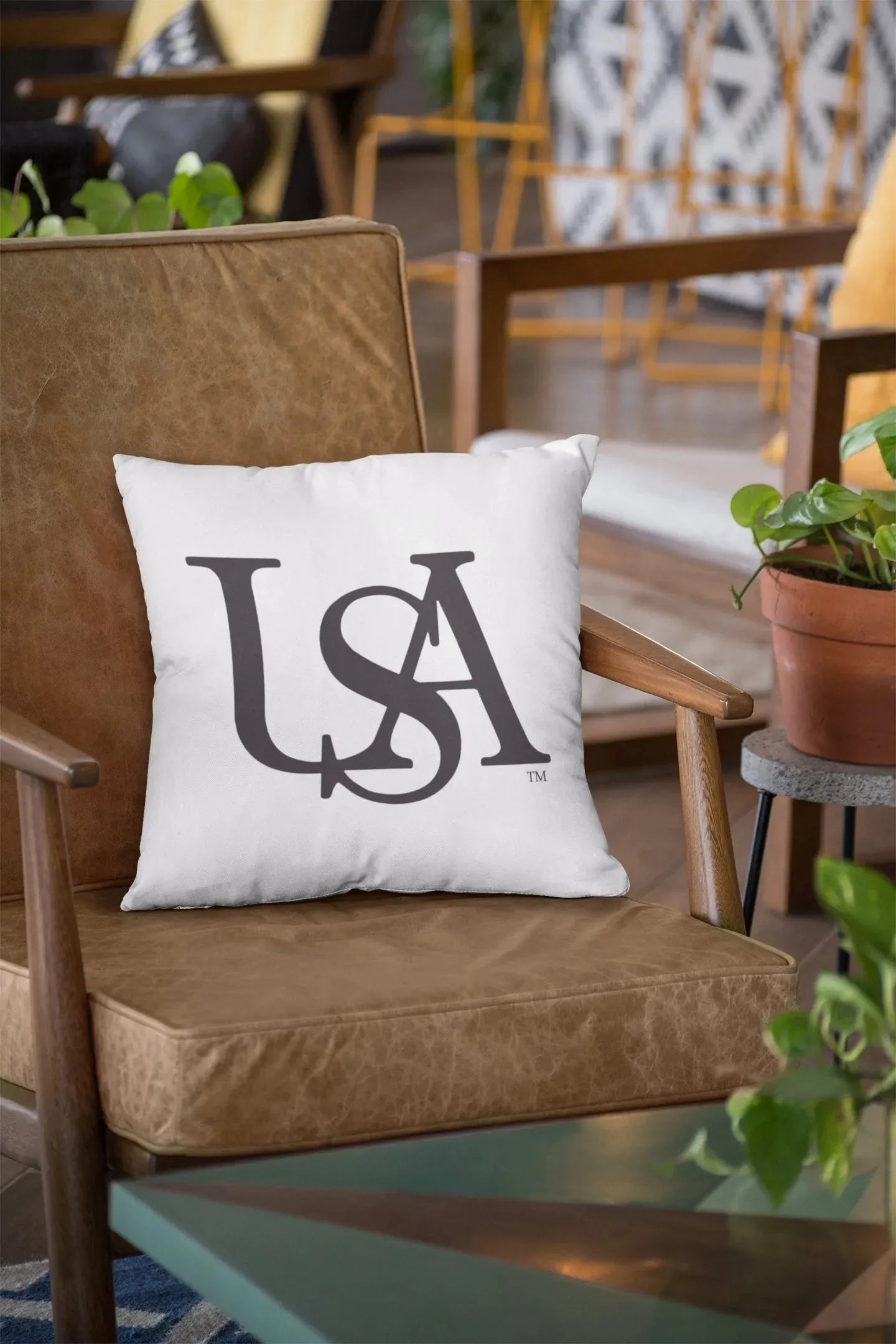 South Alabama Black USA 18" Throw Pillow Cover Pillow Covers