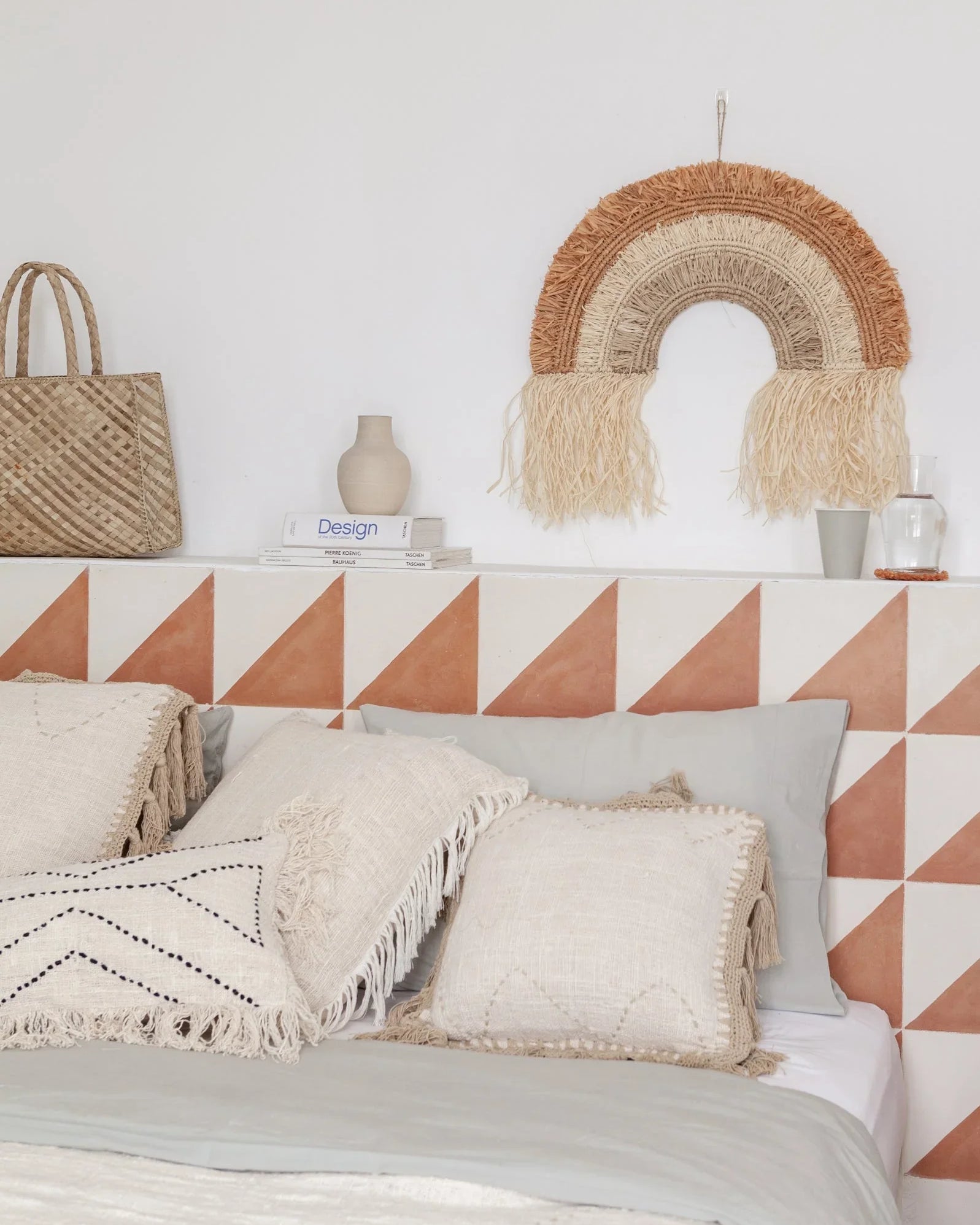 Gaia Hand Stitched Cotton Throw Pillow Cover | Boho Dorm Decor