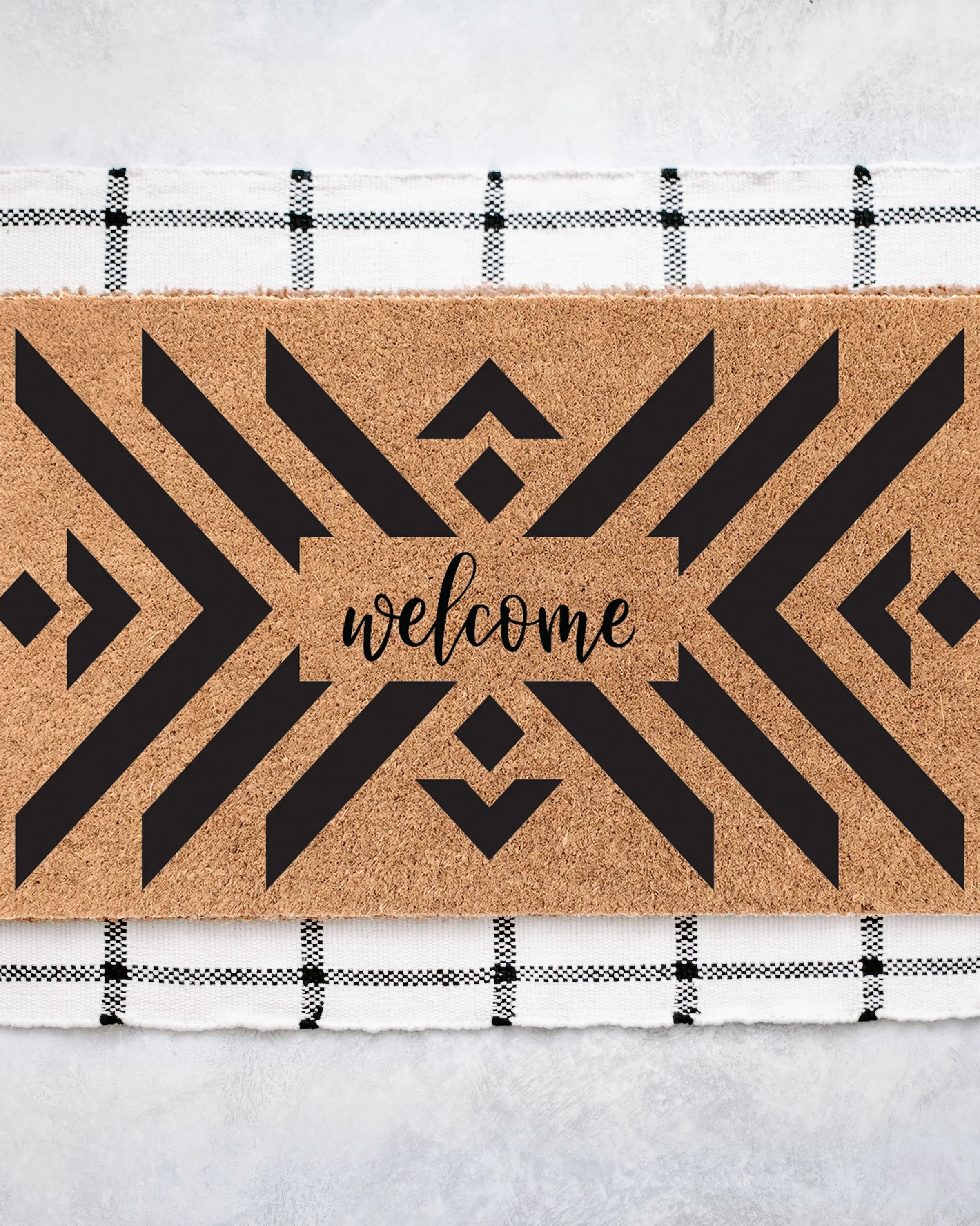 Welcome Boho Coir Doormat Door Mats