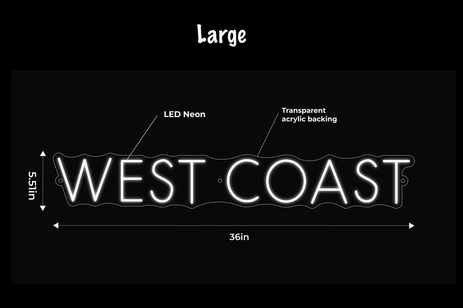 WEST COAST LED Neon Sign w/ Dimmer Neon Signs