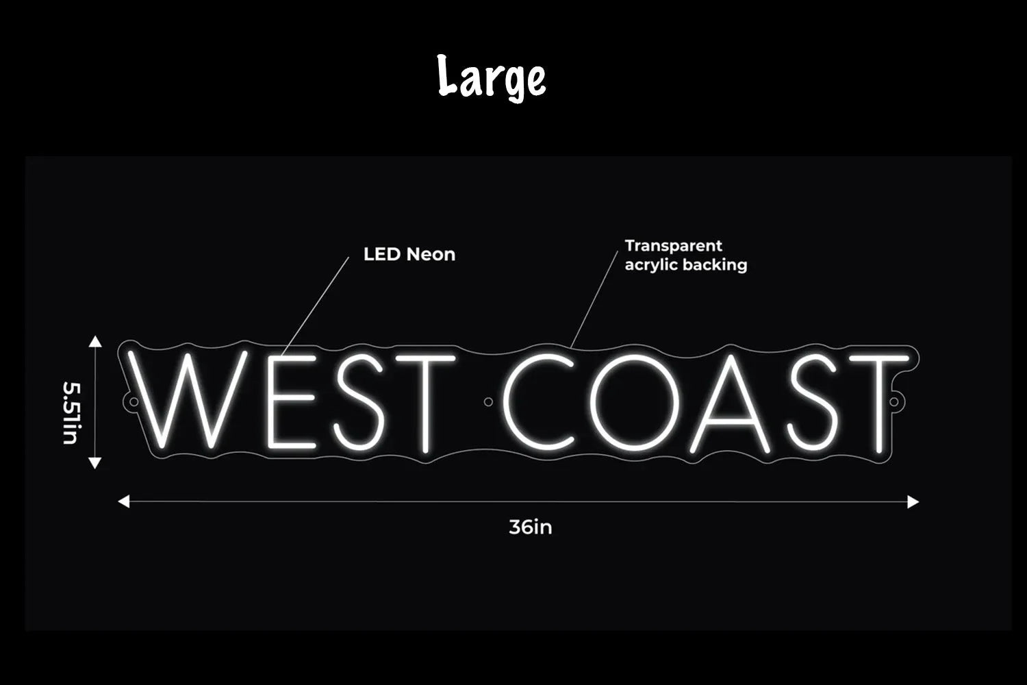 WEST COAST LED Neon Sign w/ Dimmer Neon Signs