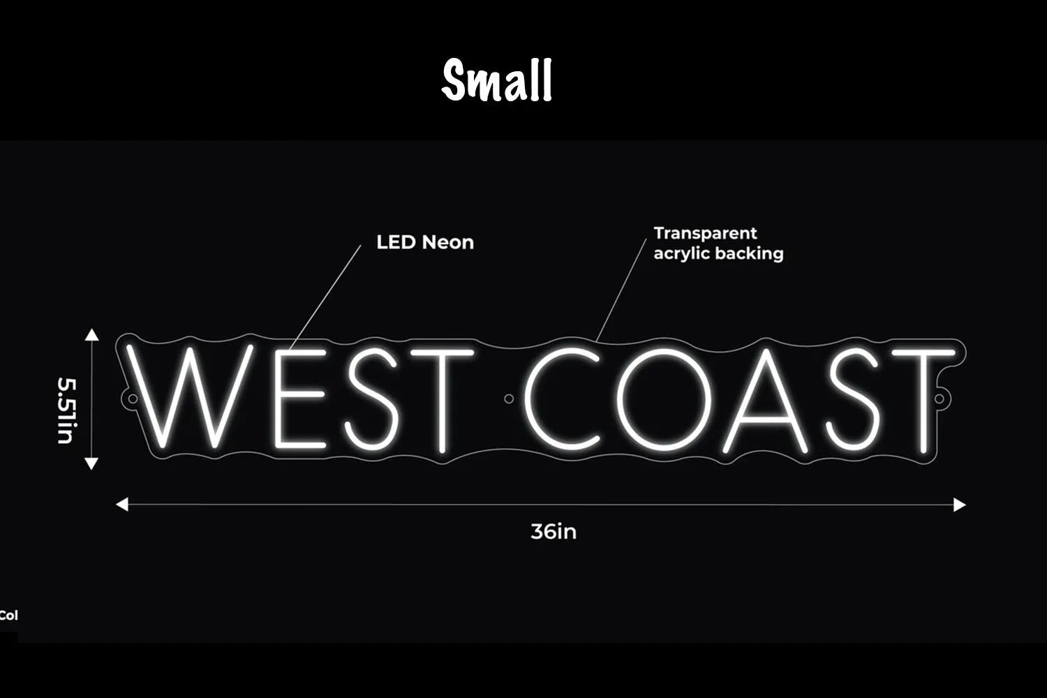 WEST COAST LED Neon Sign w/ Dimmer Neon Signs