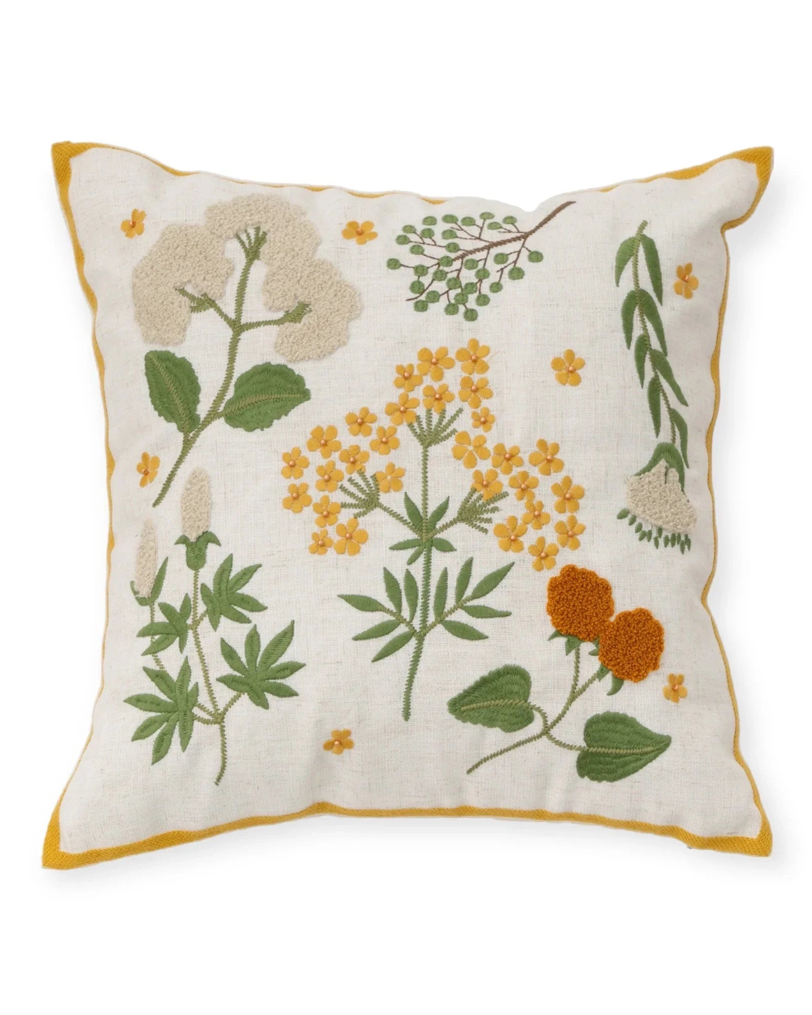 Wildflower Embroidered Pillow Cover | Boho & Cottage Core Dorm Decor