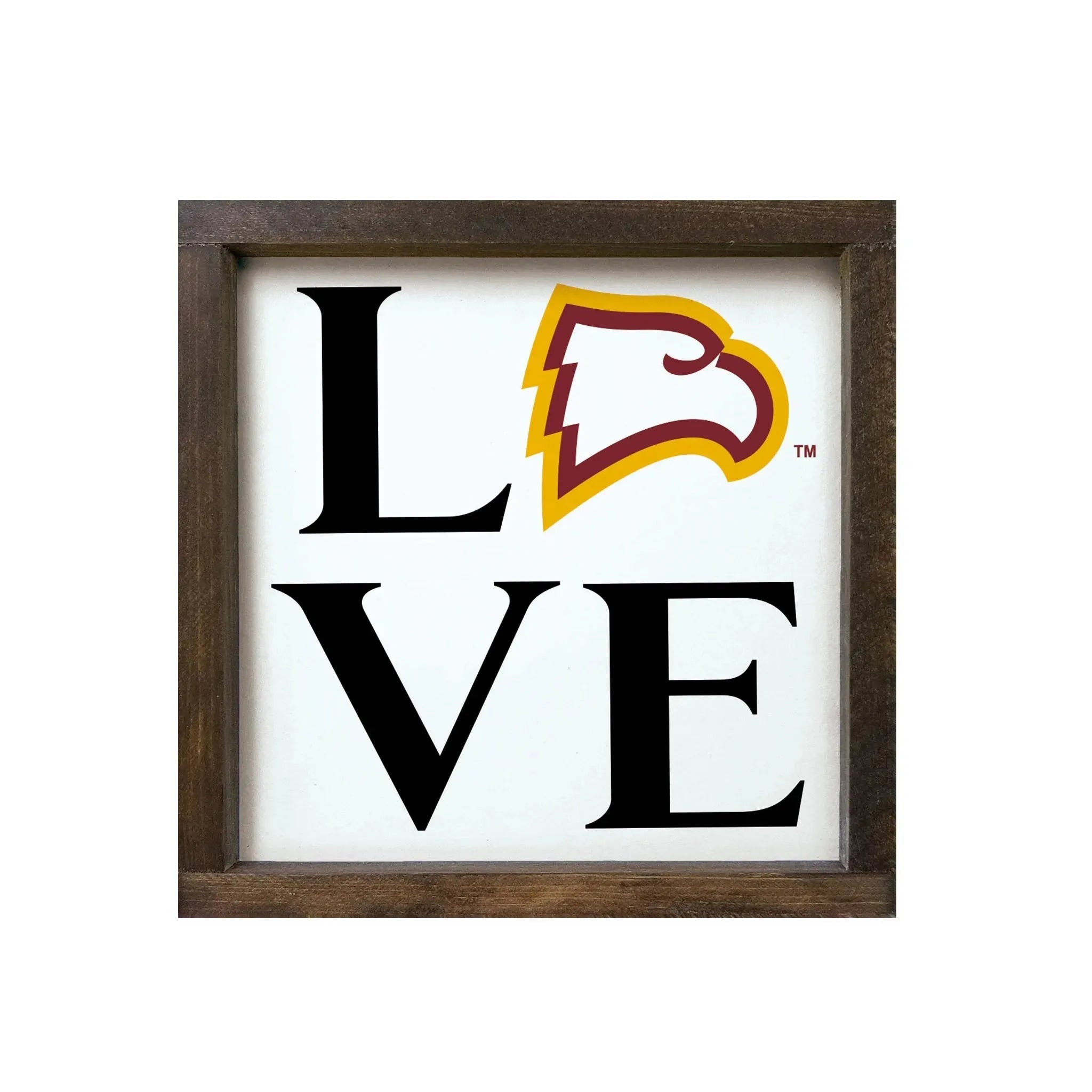 Winthrop University 12x12 Wood Framed Sign - "LOVE" Wall Art & Signs