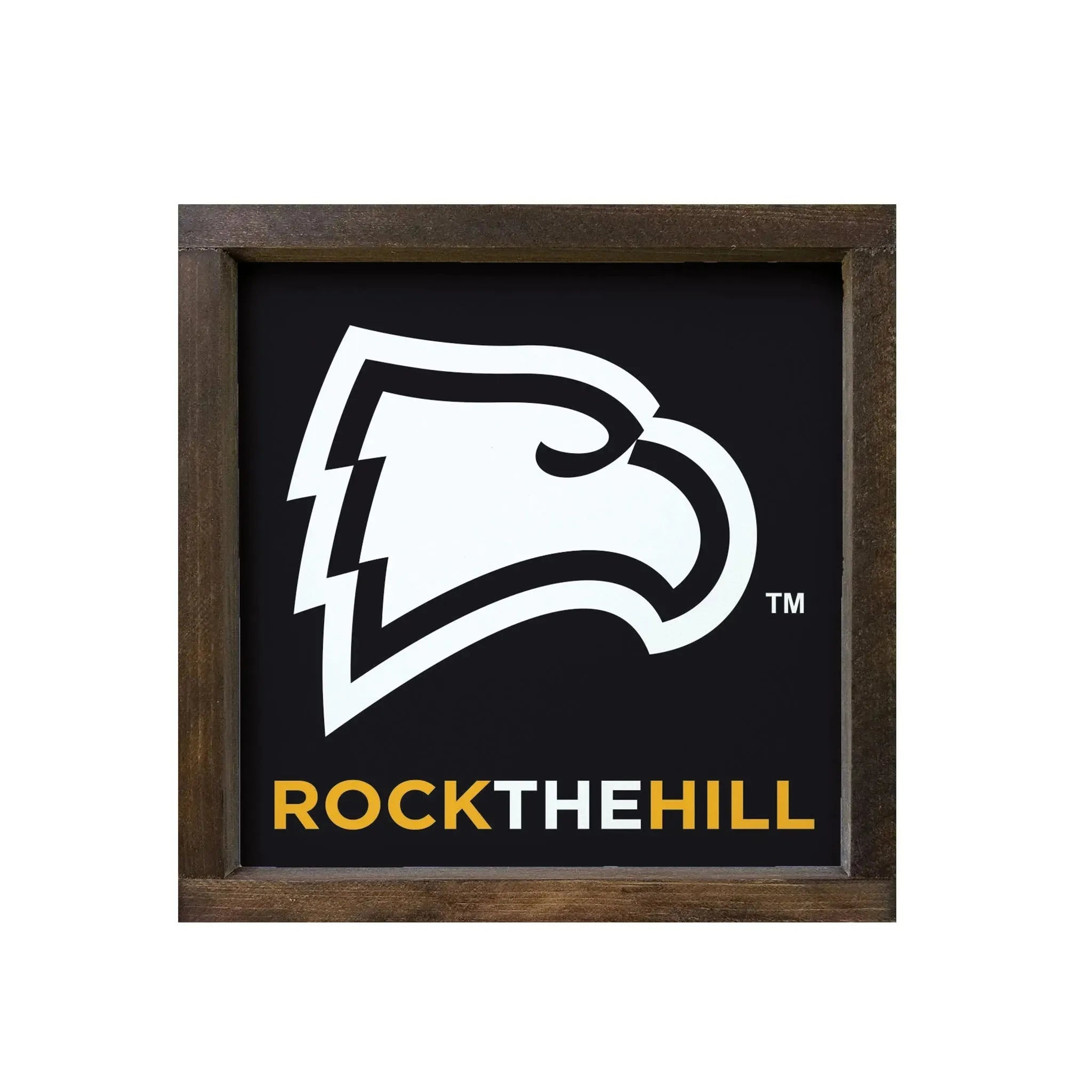 Winthrop University 12x12 Wood Framed Sign - Rock The Hill Wall Art & Signs