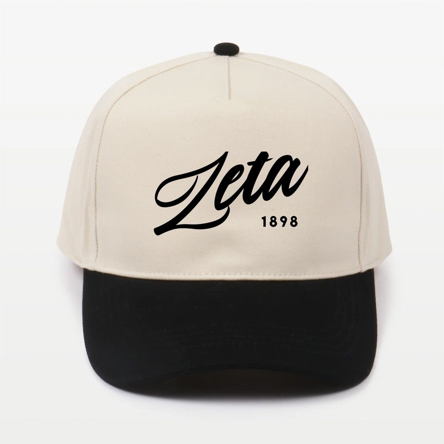 Zeta Embroidered Two-Tone Baseball Cap - Script 1874 | Custom Gifts