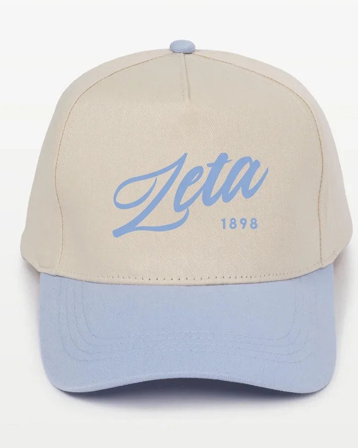 Zeta Embroidered Two-Tone Baseball Cap - Script 1874 | Custom Gifts