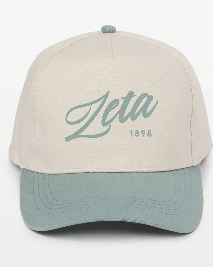 Zeta Embroidered Two-Tone Baseball Cap - Script 1874 | Custom Gifts