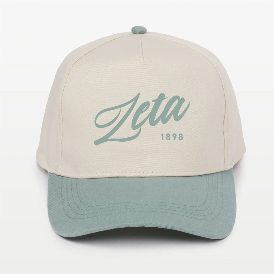 Zeta Embroidered Two-Tone Baseball Cap - Script 1874 | Custom Gifts
