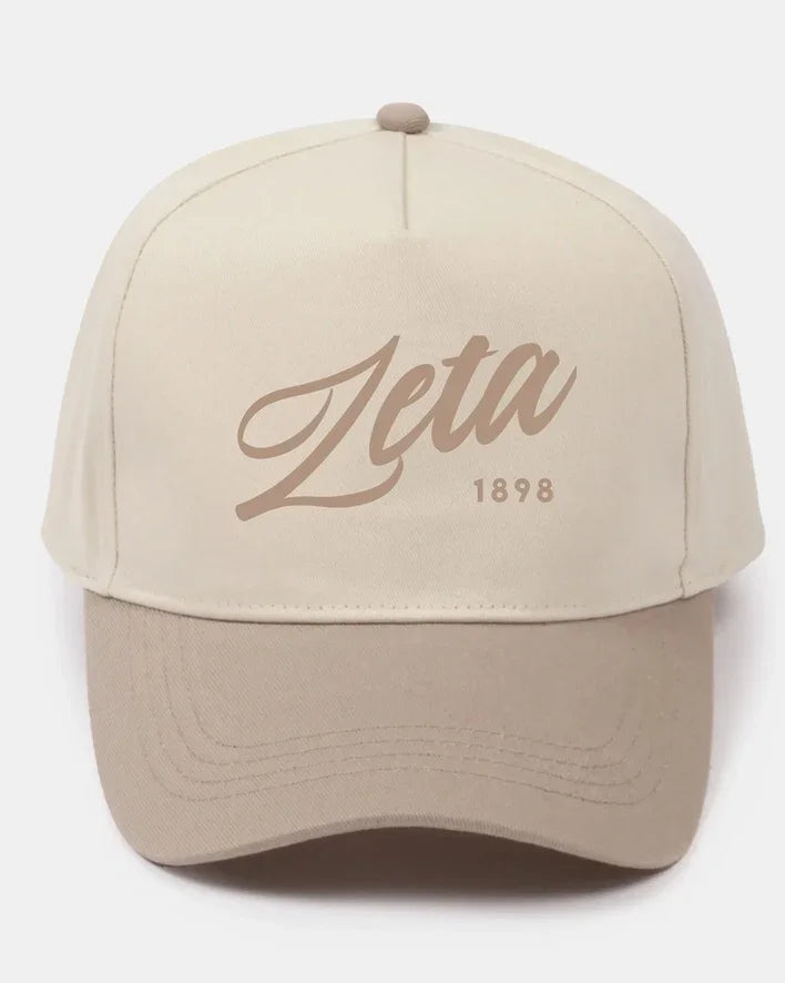Zeta Embroidered Two-Tone Baseball Cap - Script 1874 | Custom Gifts