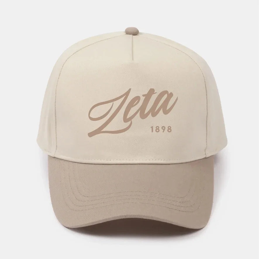 Zeta Embroidered Two-Tone Baseball Cap - Script 1874 | Custom Gifts