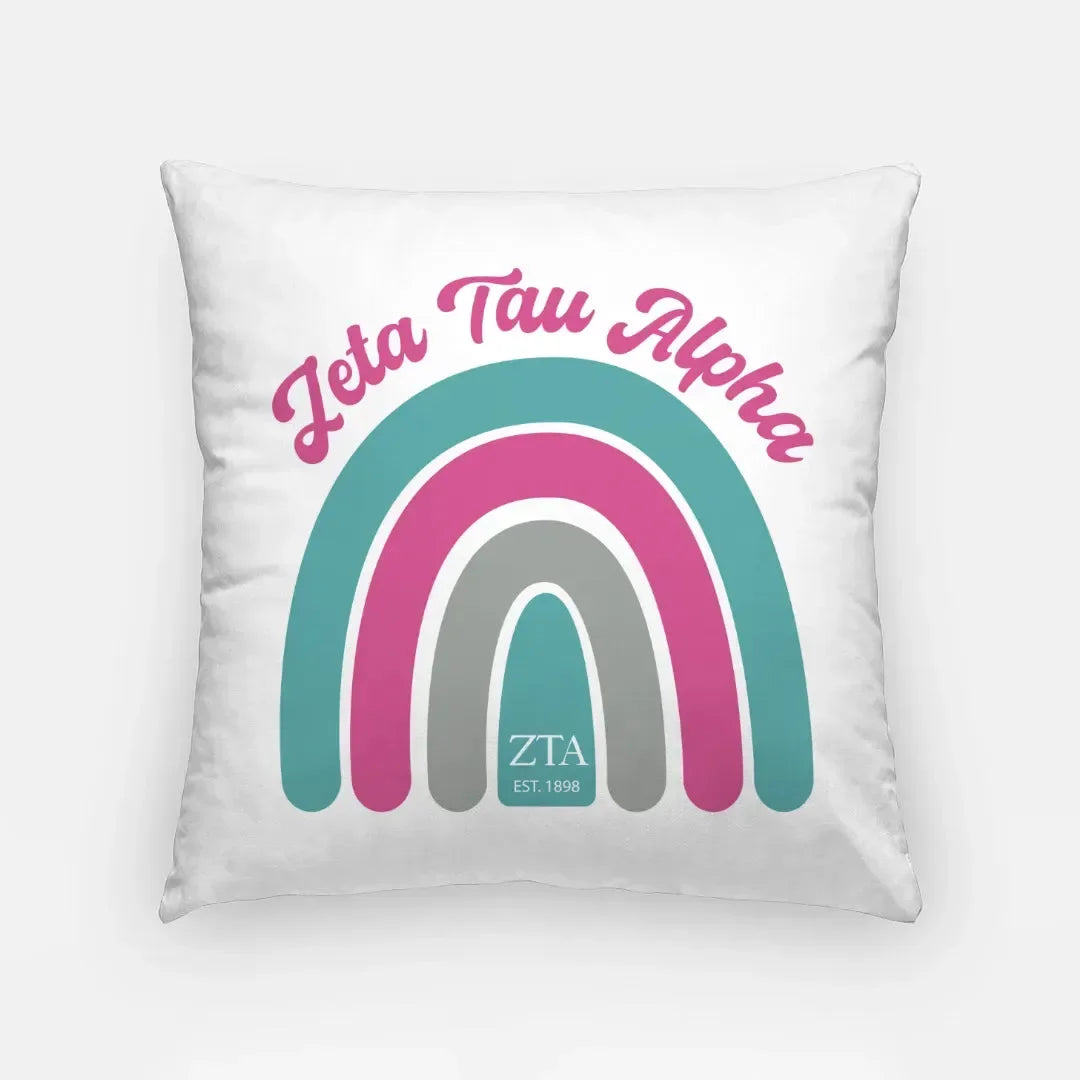 Zeta Tau Alpha 18" Throw Pillow Rainbow Pillow