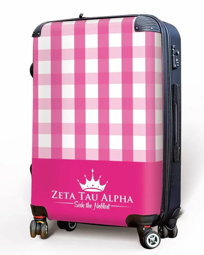 Zeta Tau Alpha Carry-on Luggage - Gingham Suitcases