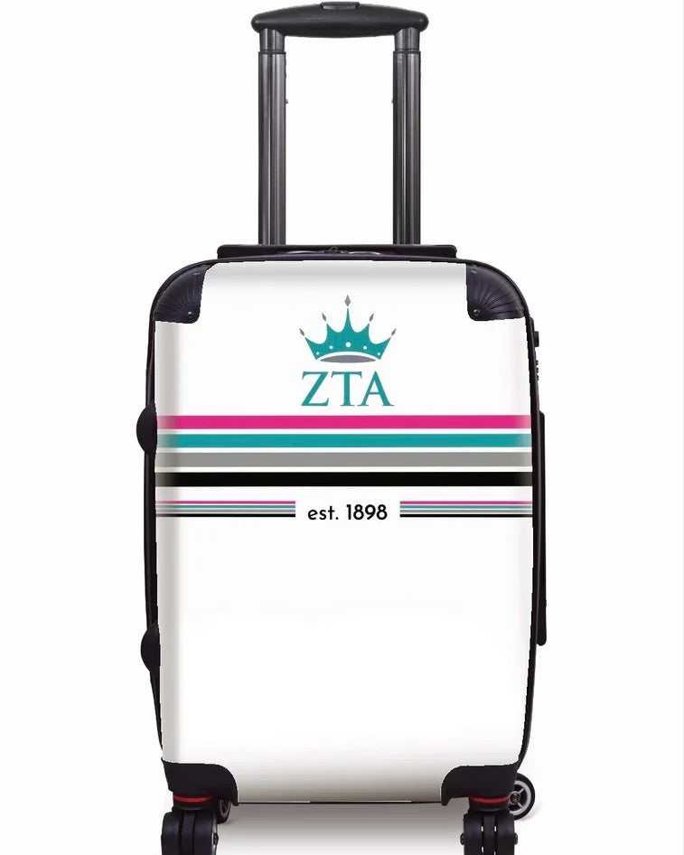 Zeta Tau Alpha Carry-on Luggage - Preppy Stripes Suitcases
