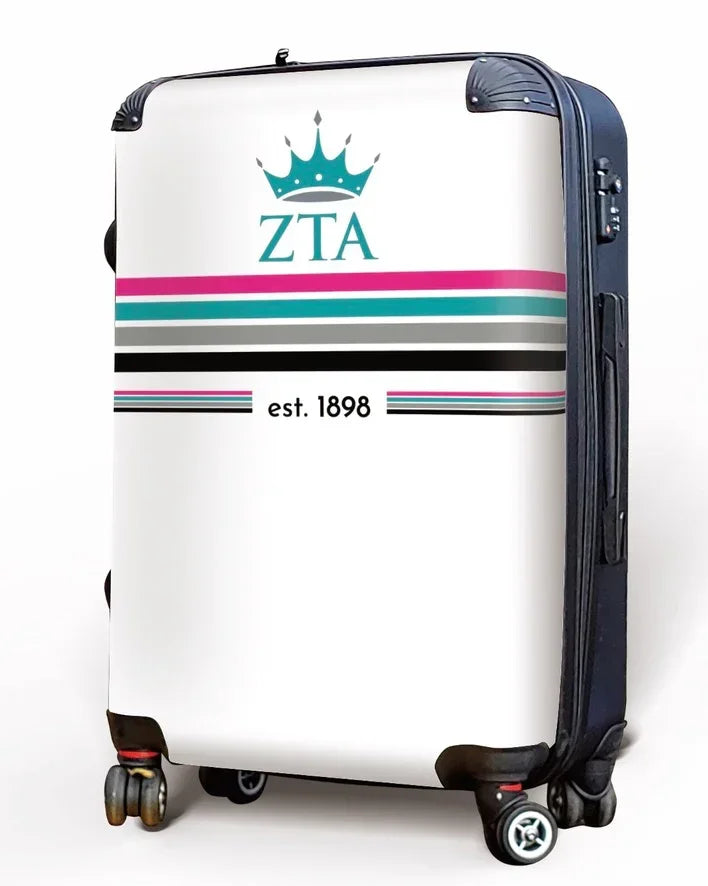 Zeta Tau Alpha Carry-on Luggage - Preppy Stripes Suitcases