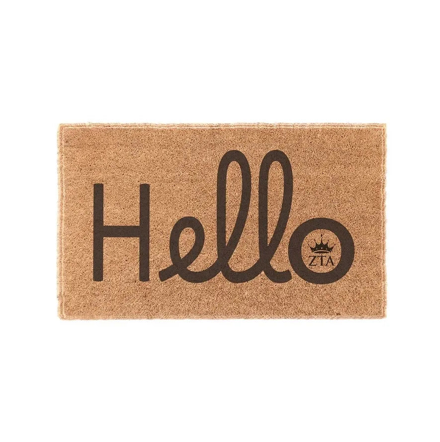 Zeta Tau Alpha Coir Doormat - Hello Door Mats