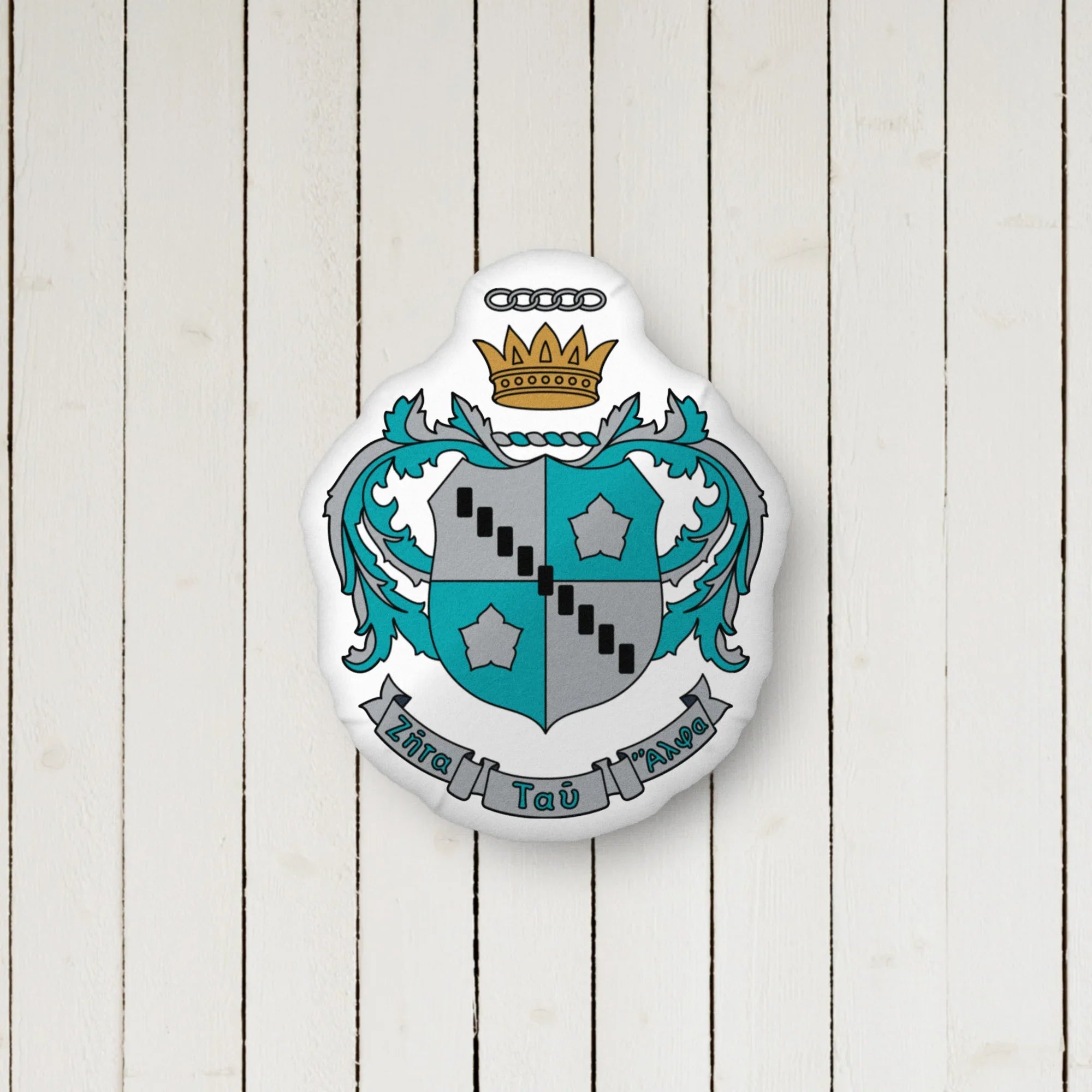 Zeta Tau Alpha Crest Custom-Shape Throw Pillow | ZTA Gifts | Campus Greek Fit