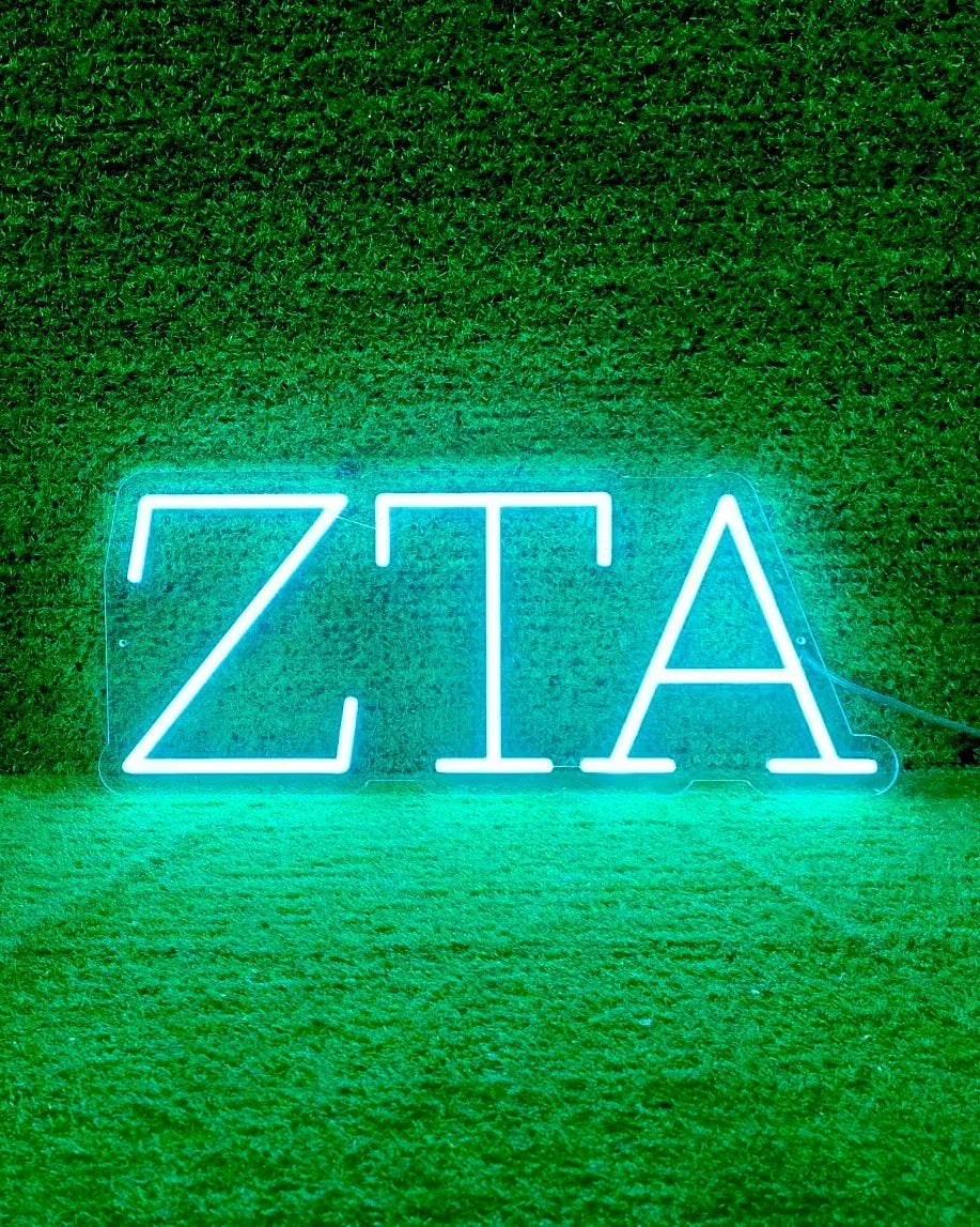 Zeta Tau Alpha Greek Letters LED Neon Sign w/ Dimmer | ZTA Gifts