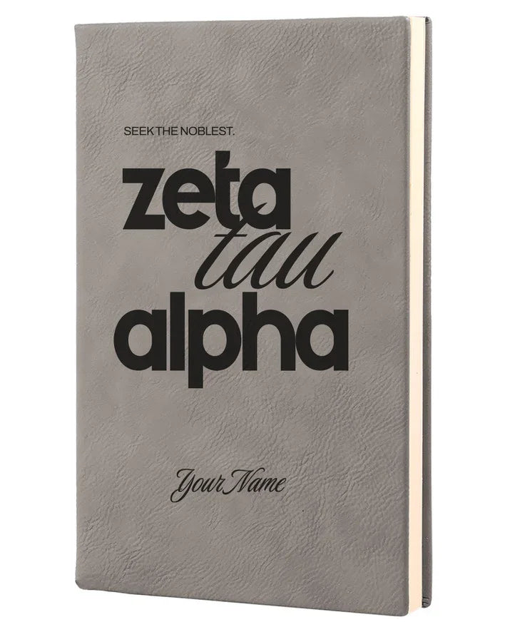 Zeta Tau Alpha Personalized Leatherette Notebook Journal
