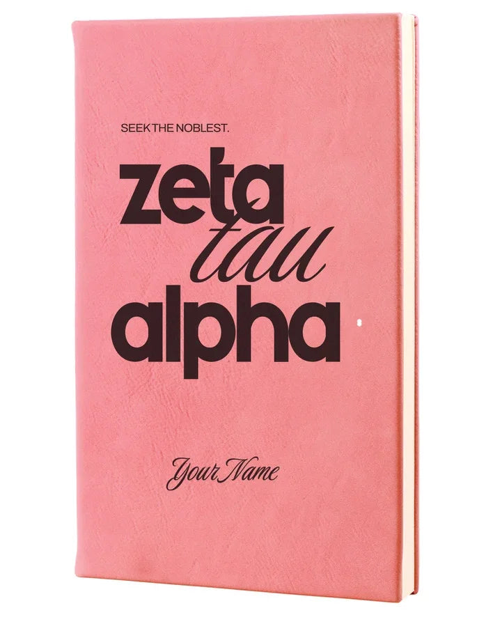 Zeta Tau Alpha Personalized Leatherette Notebook Journal