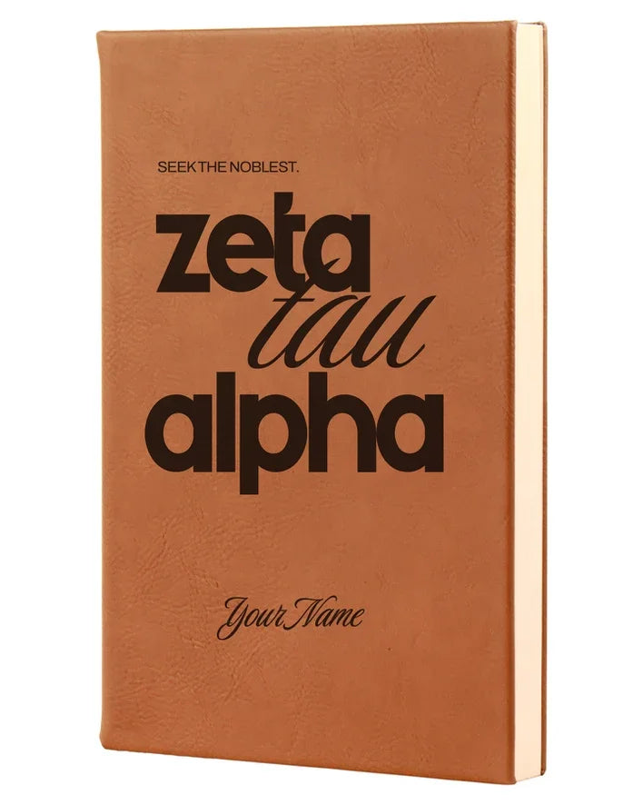 Zeta Tau Alpha Personalized Leatherette Notebook Journal