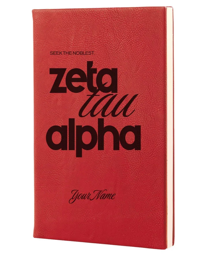 Zeta Tau Alpha Personalized Leatherette Notebook Journal