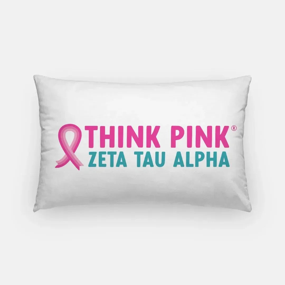 Zeta Tau Alpha Think Pink Lumbar Pillow