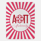 Alpha Omicron Pi XL 60x80 Sherpa Throw Blanket - Pink Starburst Throw Blankets