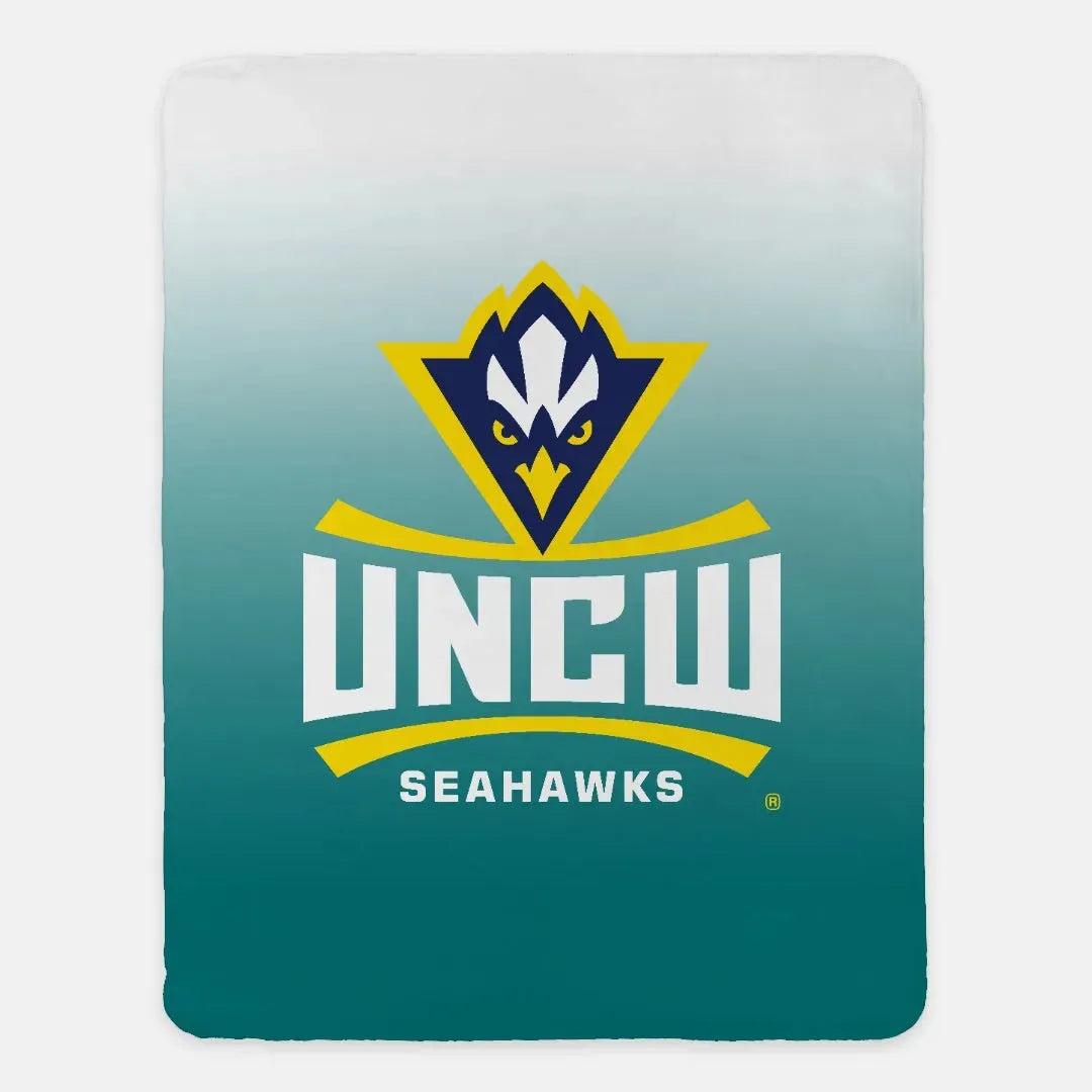 UNCW XL 60x80 Sherpa Throw Blanket - Teal Gradient - 60"x80" Throw Blankets