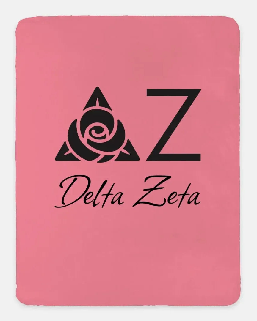 Delta Zeta XL 60x80 Pink Sherpa Throw Blanket Throw Blankets