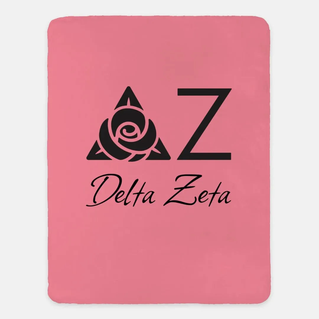 Delta Zeta XL 60x80 Pink Sherpa Throw Blanket Throw Blankets