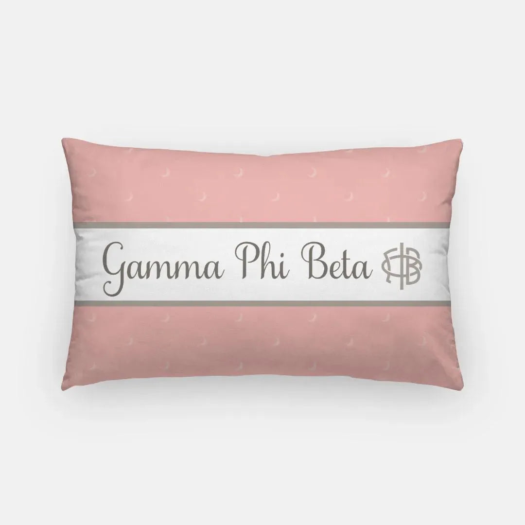Gamma Phi Beta Blush Moon Lumbar Pillow Cover Pillow Covers