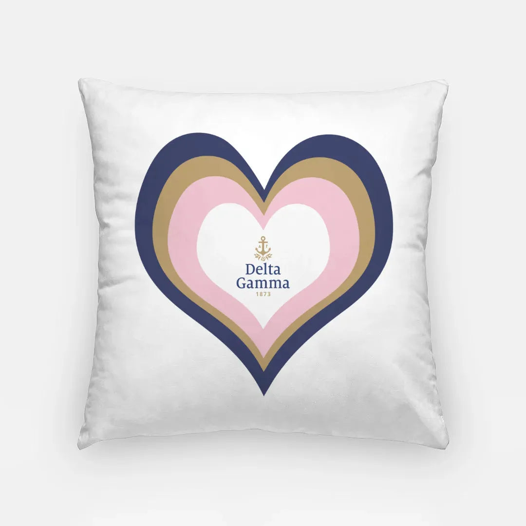 Delta Gamma 18" Heart Throw Pillow Cover Pillow Covers