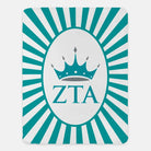Zeta Tau Alpha XL 60x80 Sherpa Blanket - Starburst Crown Throw Blankets