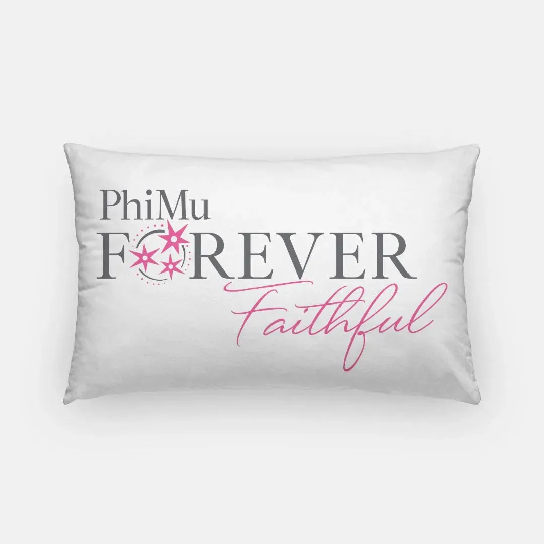 Phi Mu Forever Faithful Lumbar Throw Pillow Cover Pillow Covers