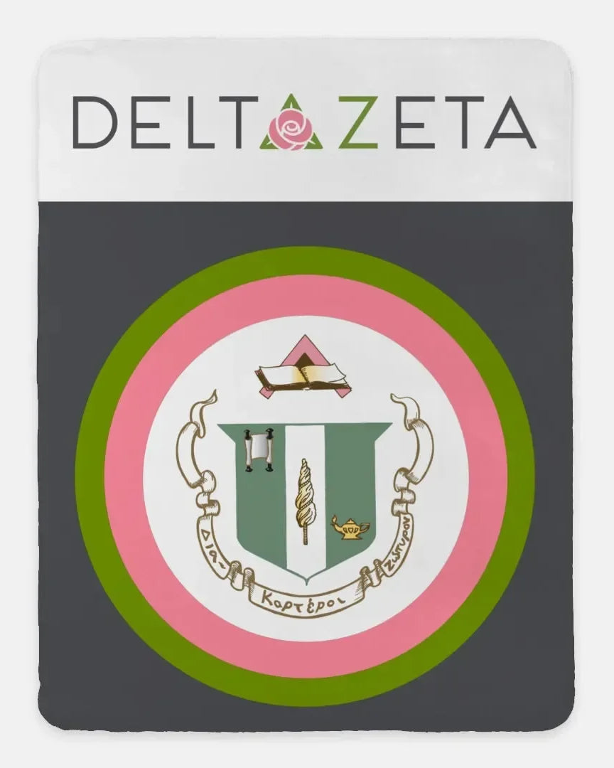 Delta Zeta XL 60x80 Sherpa Throw Blanket - Bullseye Throw Blankets