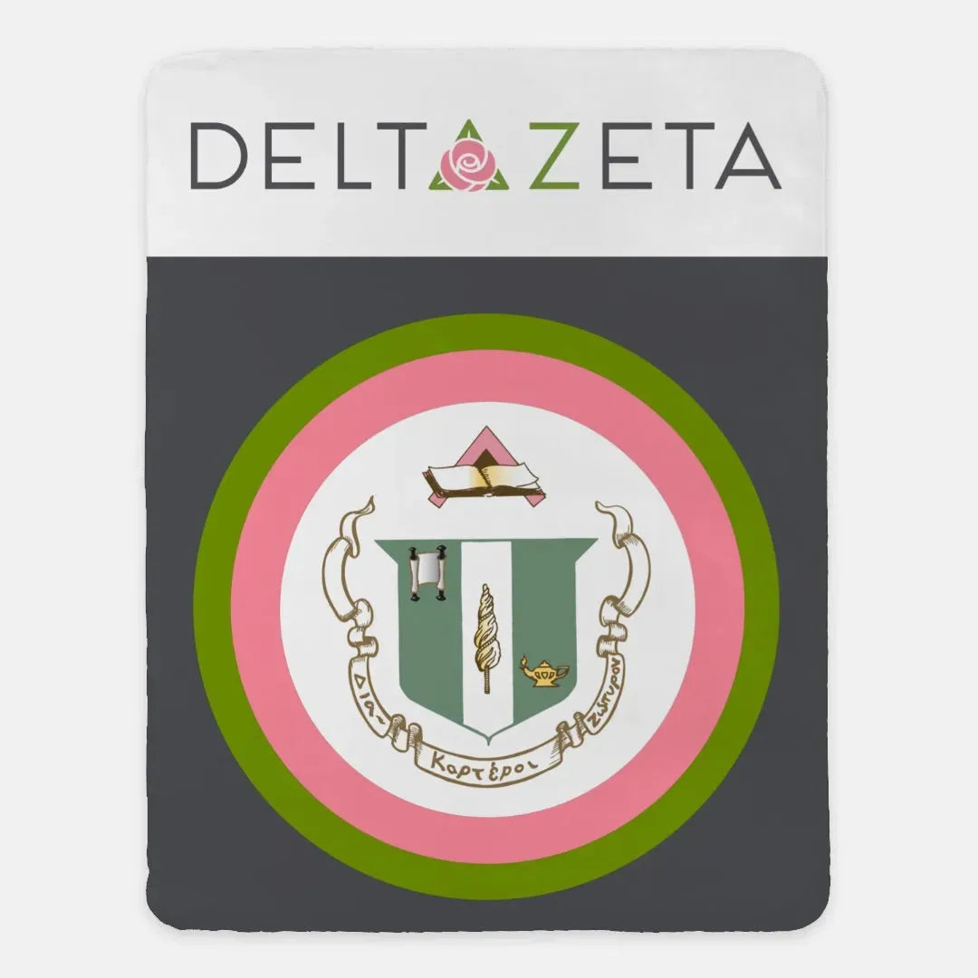 Delta Zeta XL 60x80 Sherpa Throw Blanket - Bullseye Throw Blankets