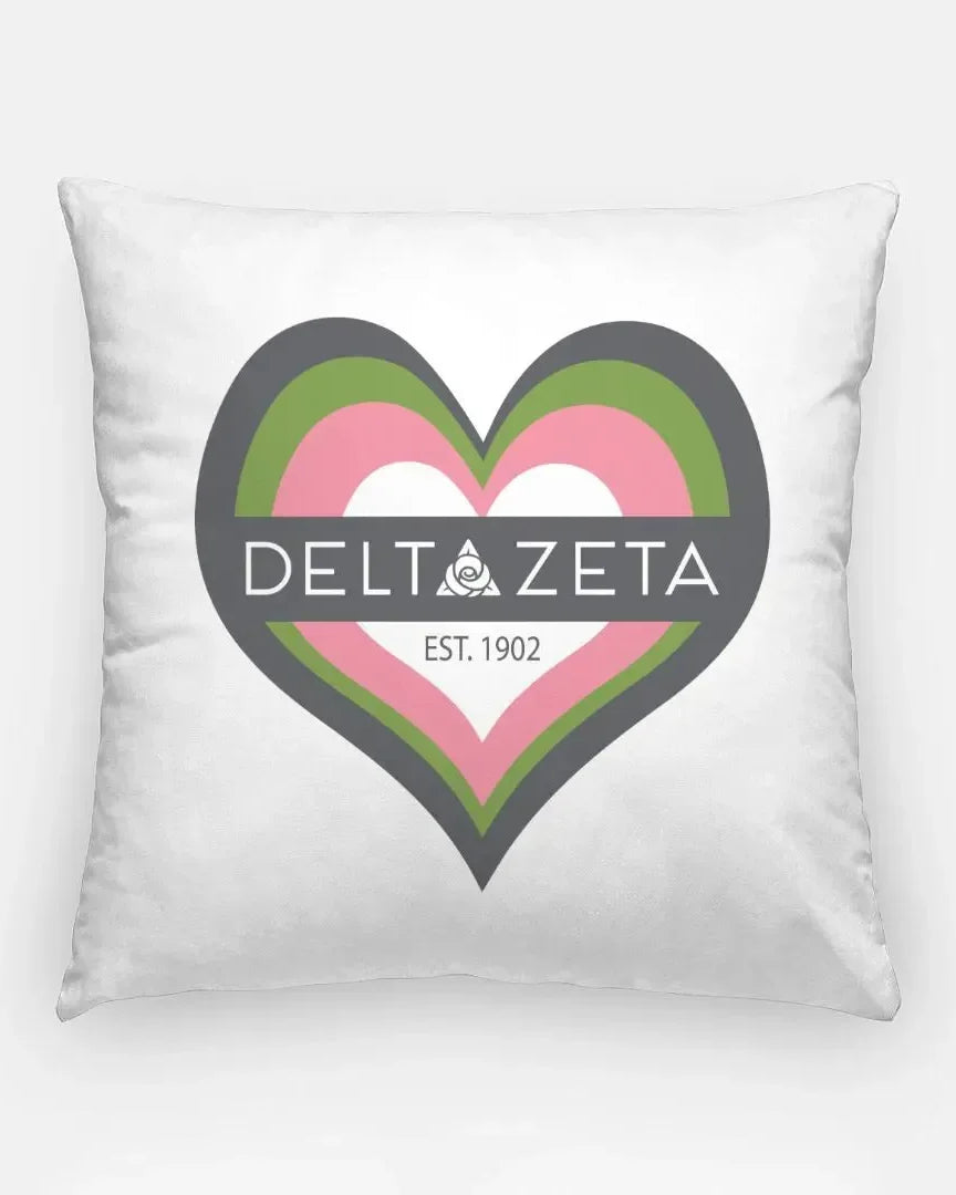 Delta Zeta 18" Heart Throw Pillow Cover Pillow Covers