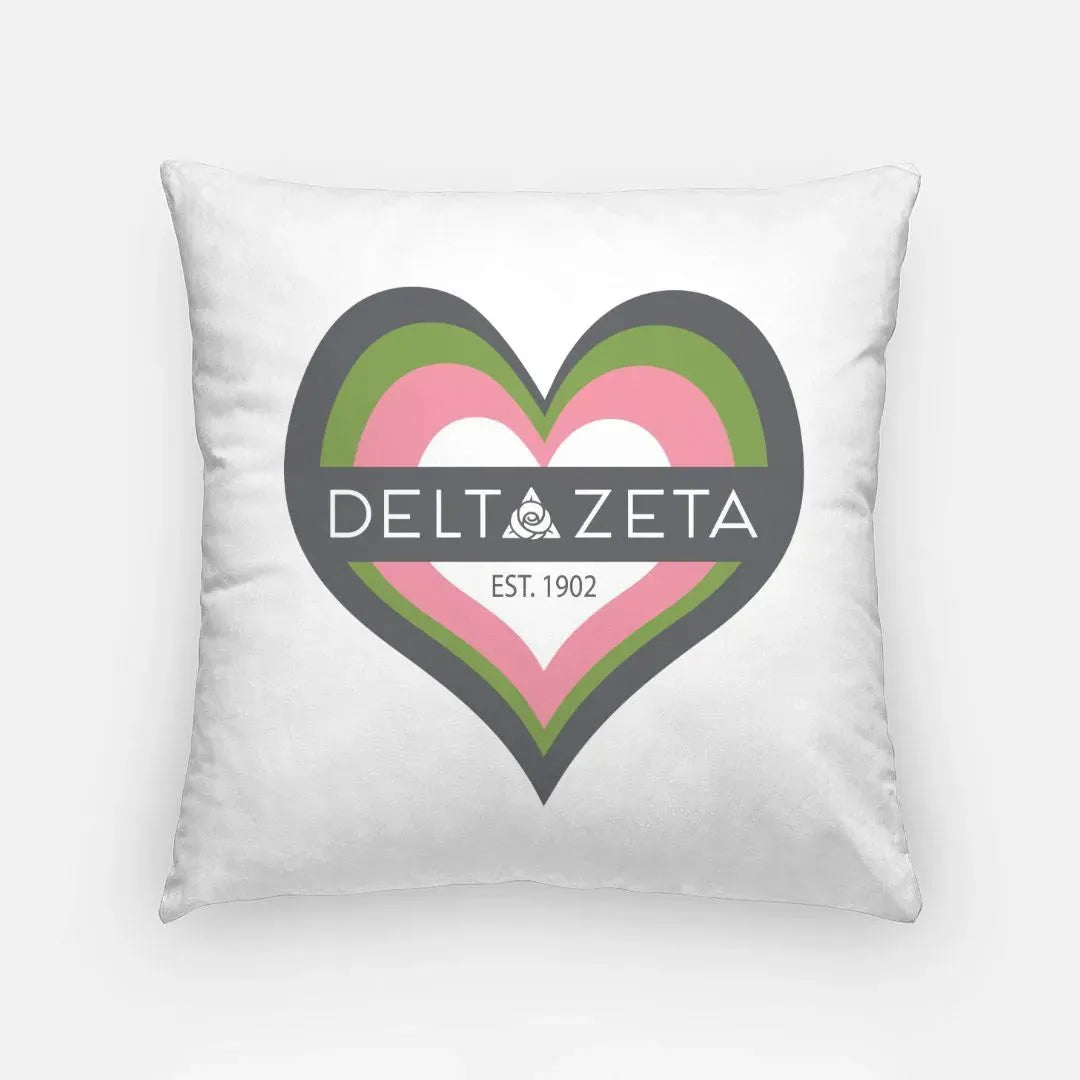 Delta Zeta 18" Heart Throw Pillow Cover Pillow Covers
