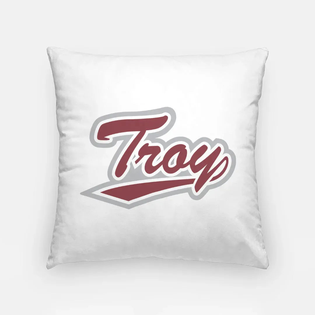 Troy University 18" White Throw Pillow Cover Pillow Covers