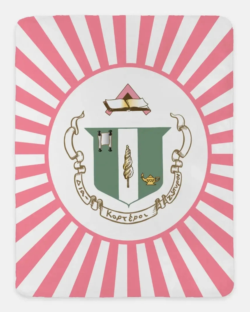 Delta Zeta XL 60x80 Sherpa Throw Blanket - Starburst Crest Throw Blankets