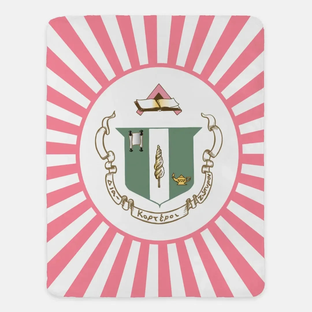 Delta Zeta XL 60x80 Sherpa Throw Blanket - Starburst Crest Throw Blankets