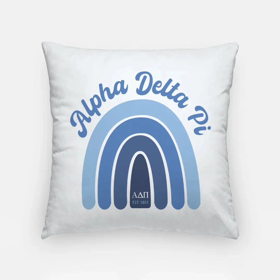 Alpha Delta Pi 18" Throw Pillow Cover - Rainbow Pillow Covers