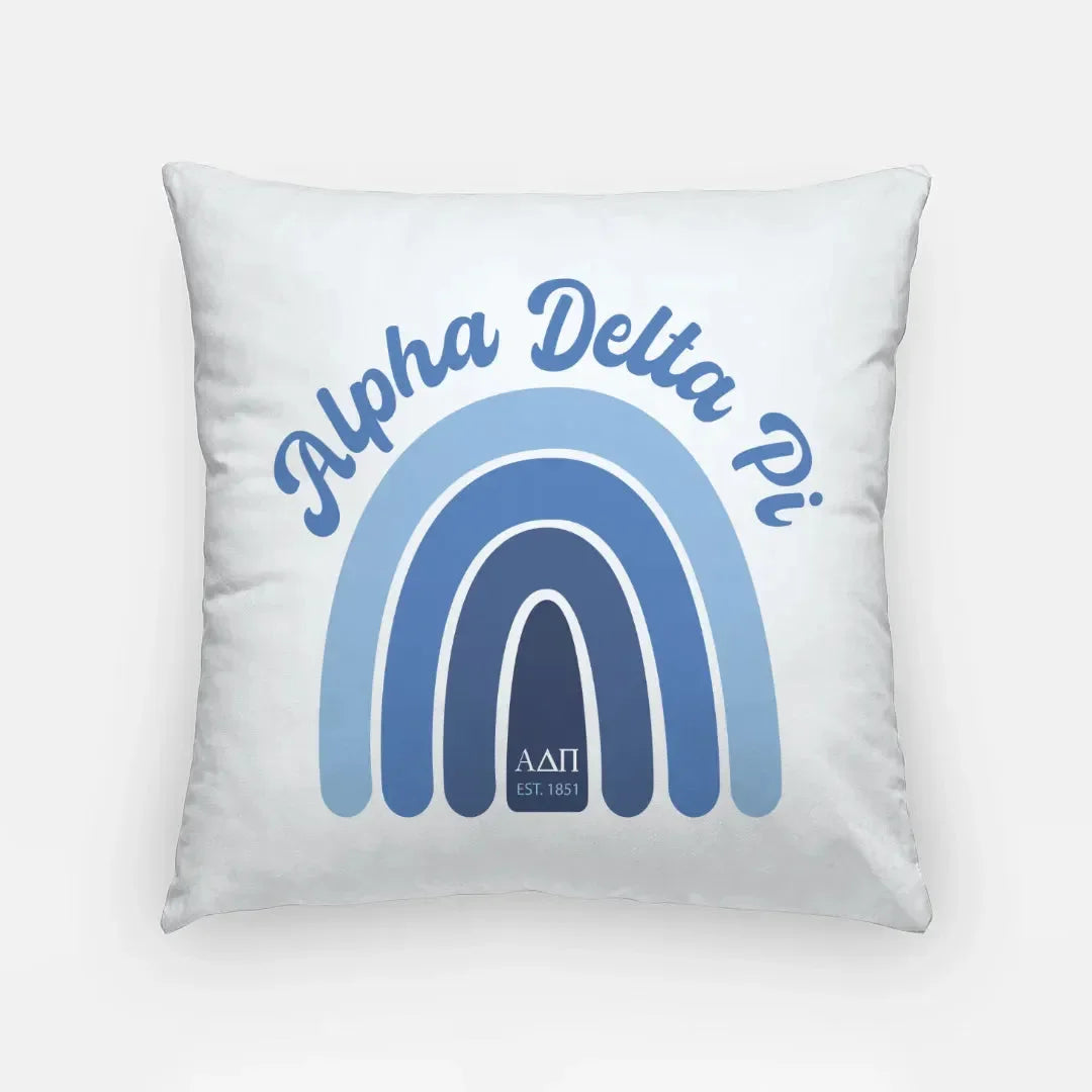 Alpha Delta Pi 18" Throw Pillow Cover - Rainbow Pillow Covers