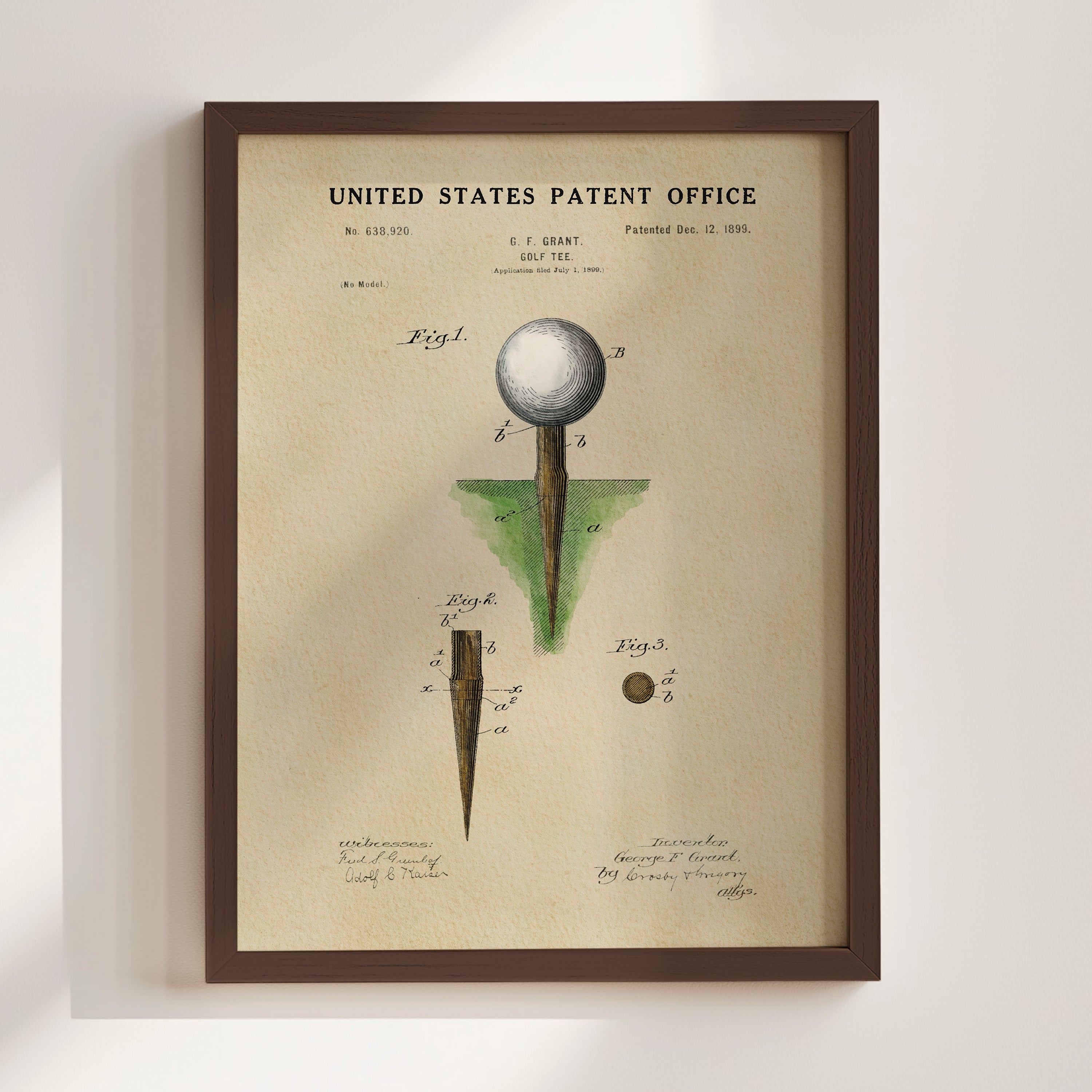 Golf Tee US Patent Art Print